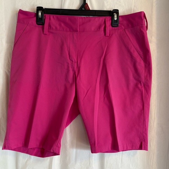 adidas Pants - Adidas Pink Flat Front Chino Shorts Womens Sz 12 Pink Golf Barbiecore Climalite